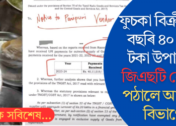 ফুচকা বিক্ৰী কৰি বছৰি ৪০ লাখ টকা উপাৰ্জন; জিএছটি নোটিচ পঠালে আয়কৰ বিভাগে