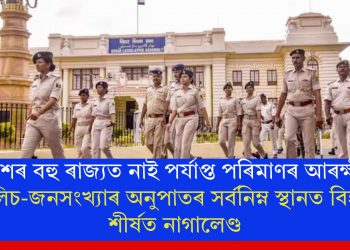দেশৰ বহু ৰাজ্যত নাই পৰ্যাপ্ত পৰিমাণৰ আৰক্ষী! পুলিচ-জনসংখ্যাৰ অনুপাতৰ সৰ্বনিম্ন স্থানত বিহাৰ, শীৰ্ষত নাগালেণ্ড