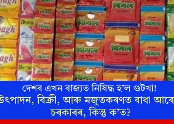 দেশৰ এখন ৰাজ্যত নিষিদ্ধ হ’ল গুটখা! উৎপাদন, বিক্ৰী, আৰু মজুতকৰণত বাধা আৰোপ চৰকাৰৰ, কিন্তু ক’ত?