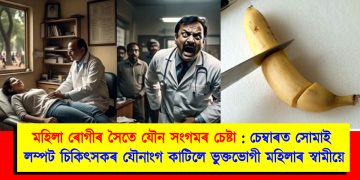মহিলা ৰোগীৰ সৈতে যৌন সংগমৰ চেষ্টা : চেম্বাৰত সোমাই লম্পট চিকিৎসকৰ যৌনাংগ কাটিলে ভুক্তভোগী মহিলাৰ স্বামীয়ে