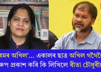 ‘মৰমৰ অখিল’… একালৰ ছাত্ৰ অখিল গগৈলৈ আক্ষেপ প্ৰকাশ কৰি কি লিখিলে ৰীতা চৌধুৰীয়ে?