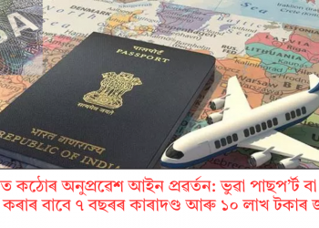 ভাৰতত কঠোৰ অনুপ্ৰৱেশ আইন প্ৰৱৰ্তন: ভুৱা পাছপ’ৰ্ট বা ভিছা ব্যৱহাৰ কৰাৰ বাবে ৭ বছৰৰ কাৰাদণ্ড আৰু ১০ লাখ টকাৰ জৰিমনা