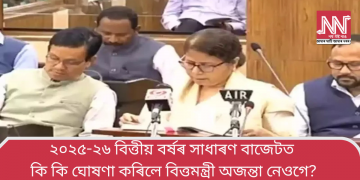 ২০২৫-২৬ বিত্তীয় বৰ্ষৰ সাধাৰণ বাজেটত কি কি ঘোষণা কৰিলে বিত্তমন্ত্ৰী অজন্তা নেওগে?