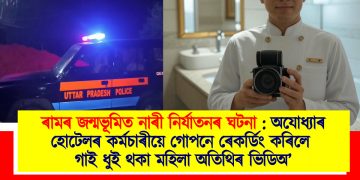 ৰামৰ জন্মভূমিত নাৰী নিৰ্যাতনৰ ঘটনা : অযোধ্যাৰ হোটেলৰ কৰ্মচাৰীয়ে গোপনে ৰেকৰ্ডিং কৰিলে গাই ধুই থকা মহিলা অতিথিৰ ভিডিঅ’