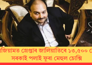 বেলজিয়ামত গ্ৰেপ্তাৰ জালিয়াতিৰে ১৩,৫০০ কোটি সৰকাই পলাই ফুৰা মেহুল চোক্সি