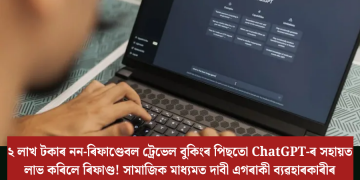 ২ লাখ টকাৰ নন-ৰিফাণ্ডেবল ট্ৰেভেল বুকিংৰ পিছতো ChatGPT-ৰ সহায়ত লাভ কৰিলে ৰিফাণ্ড! সামাজিক মাধ্যমত দাবী এগৰাকী ব্যৱহাৰকাৰীৰ