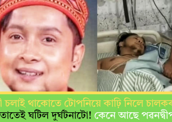 গাড়ী চলাই থাকোতে টোপনিয়ে কাঢ়ি নিলে চালকৰ চকু, তাতেই ঘটিল দুৰ্ঘটনাটো! কেনে আছে পৱনদ্বীপ?
