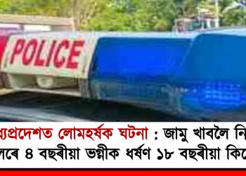 মধ্যপ্ৰদেশত লোমহৰ্ষক ঘটনা : জামু খাবলৈ নিয়াৰ চলেৰে ৪ বছৰীয়া ভগ্নীক ধৰ্ষণ ১৮ বছৰীয়া কিশোৰৰ