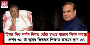 হিমন্ত বিশ্ব শৰ্মাৰ দিনত ধোঁৱা চাঙত ৰাজ্যৰ শিক্ষা ব্যৱস্থা : দেশৰ ৩৬ টা স্থানৰ ভিতৰত শিক্ষাত অসমৰ স্থান ৩৪