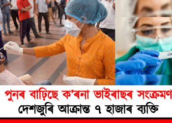 পুনৰ বাঢ়িছে ক’ৰনা ভাইৰাছৰ সংক্ৰমণ : দেশজুৰি আক্ৰান্ত ৭ হাজাৰ ব্যক্তি