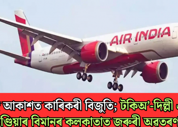 মাজ আকাশত কাৰিকৰী বিজুতি; টকিঅ’-দিল্লী এয়াৰ ইণ্ডিয়াৰ বিমানৰ কলকাতাত জৰুৰী অৱতৰণ  