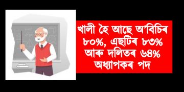 খালী হৈ আছে অ’বিচিৰ ৮০%, এছটিৰ ৮৩% আৰু দলিতৰ ৬৪% অধ্যাপকৰ পদ : ৰাজ্যসভাত স্বীকাৰ কৰিলে কেন্দ্ৰই