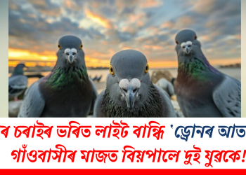 পাৰ চৰাইৰ ভৰিত লাইট বান্ধি ‘ড্ৰোনৰ আতংক’ গাঁওবাসীৰ মাজত বিয়পালে দুই যুৱকে!