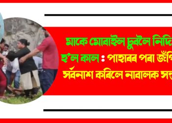 মাকে মোবাইল চুবলৈ নিদিয়াই হ’ল কাল : পাহাৰৰ পৰা জঁপিয়াই সৰ্বনাশ কৰিলে নাবালক সন্তানে