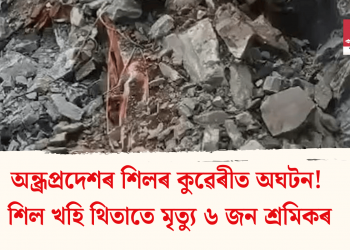 অন্ধ্ৰপ্ৰদেশৰ শিলৰ কুৱেৰীত অঘটন! শিল খহি থিতাতে মৃত্যু ৬ জন শ্ৰমিকৰ