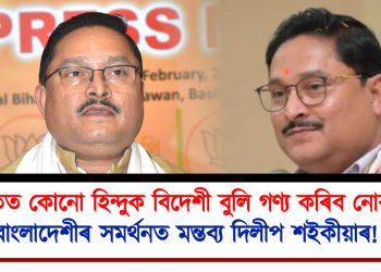 “ভাৰতত কোনো হিন্দুক বিদেশী বুলি গণ্য কৰিব নোৱাৰি”: জাতিবিৰোধী মন্তব্য দিলীপ শইকীয়াৰ