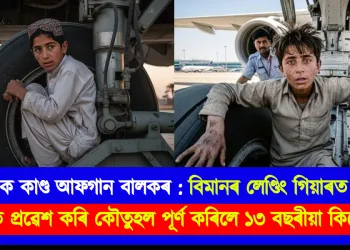 ভয়ানক কাণ্ড আফগান বালকৰ : বিমানৰ লেণ্ডিং গিয়াৰত লুকাই ভাৰতত প্ৰৱেশ কৰি কৌতুহল পূৰ্ণ কৰিলে ১৩ বছৰীয়া কিশোৰে