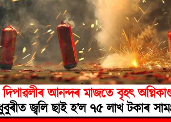 দিপাৱলীৰ আনন্দৰ মাজতে বৃহৎ অগ্নিকাণ্ড : ধুবুৰীত জ্বলি ছাই হ’ল ৭৫ লাখ টকাৰ সামগ্ৰী