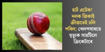 হাৰ্ট এটেক! দলক জিকাই ক্ৰীজতেই ঢলি পৰিল; খেলপথাৰতে মৃত্যুক সাৱটিলে ক্ৰিকেটাৰে