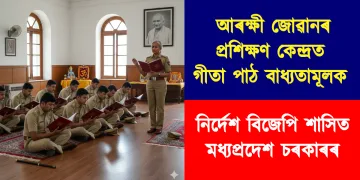 আৰক্ষী জোৱানৰ প্ৰশিক্ষণ কেন্দ্ৰত গীতা পাঠ বাধ্যতামূলক : নিৰ্দেশ বিজেপি শাসিত মধ্যপ্ৰদেশ চৰকাৰৰ