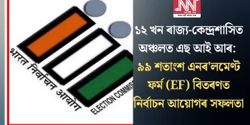১২ খন ৰাজ্য-কেন্দ্ৰশাসিত অঞ্চলত এছ আই আৰ: ৯৯ শতাংশ এনৰ’লমেণ্ট ফৰ্ম (EF) বিতৰণত নিৰ্বাচন আয়োগৰ সফলতা