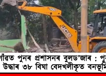 নগাঁৱত পুনৰ প্ৰশাসনৰ বুলড’জাৰ : পুনৰ উদ্ধাৰ ৩৮ বিঘা বেদখলীকৃত বনভূমি
