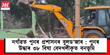 নগাঁৱত পুনৰ প্ৰশাসনৰ বুলড’জাৰ : পুনৰ উদ্ধাৰ ৩৮ বিঘা বেদখলীকৃত বনভূমি