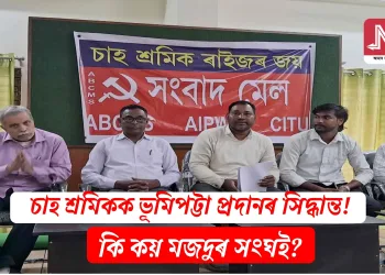চাহ শ্ৰমিকলৈ ভূমিপট্টা প্ৰদানৰ সিদ্ধান্ত! কি কয় মজদুৰ সংঘই?