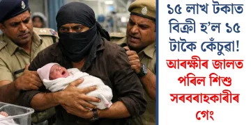 ১৫ লাখ টকাত বিক্ৰী হ’ল ১৫ টাকৈ কেঁচুৱা! আৰক্ষীৰ জালত পৰিল শিশু সৰবৰাহকাৰীৰ গেং