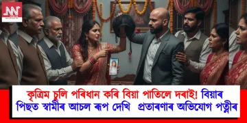 কৃত্ৰিম চুলি পৰিধান কৰি বিয়া পাতিলে দৰাই! বিয়াৰ পিছত স্বামীৰ আচল ৰূপ দেখি  প্ৰতাৰণাৰ অভিযোগ পত্নীৰ