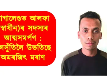 নাগালেণ্ডত আলফা (স্বাধীন)ৰ সদস্যৰ আত্মসমৰ্পণ : মূলসুঁতিলৈ উভতিছে অমৰজিৎ মৰাণ