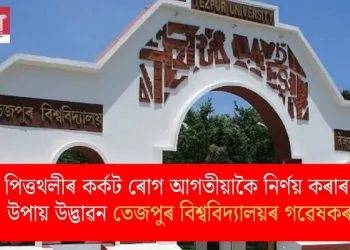 পিত্তথলীৰ কৰ্কট ৰোগ আগতীয়াকৈ নিৰ্ণয় কৰাৰ উপায় উদ্ভাৱন তেজপুৰ বিশ্ববিদ্যালয়ৰ গৱেষকৰ