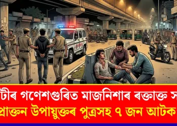 গুৱাহাটীৰ গণেশগুৰিত মাজনিশাৰ ৰক্তাক্ত সংঘৰ্ষ : প্ৰাক্তন উপায়ুক্তৰ পুত্ৰসহ ৭ জন আটক