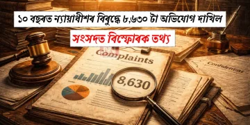 সংসদত বিস্ফোৰক তথ্য: ১০ বছৰত ন্যায়াধীশৰ বিৰুদ্ধে ৮,৬৩০ টা অভিযোগ দাখিল