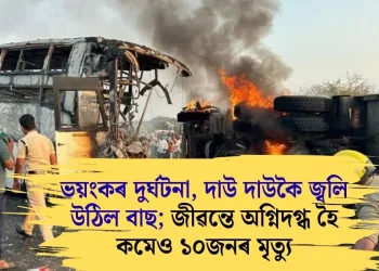 ভয়ংকৰ দুৰ্ঘটনা, দাউ দাউকৈ জ্বলি উঠিল বাছ; জীৱন্তে অগ্নিদগ্ধ হৈ কমেও ১০জনৰ মৃত্যু