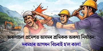 অৰুণাচল প্ৰদেশত অসমৰ শ্ৰমিকক অকথ্য নিৰ্যাতন: দৰমহাৰ আগধন বিচৰাই হ’ল কাল!