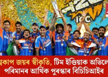 বিশ্বকাপ জয়ৰ স্বীকৃতি, টিম ইণ্ডিয়াক অভিলেখ পৰিমাণৰ আৰ্থিক পুৰস্কাৰ বিচিচিআইৰ