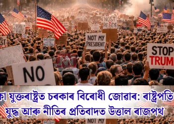 আমেৰিকা যুক্তৰাষ্ট্ৰত চৰকাৰ বিৰোধী জোৱাৰ: ৰাষ্ট্ৰপতি ট্ৰাম্পৰ যুদ্ধ আৰু নীতিৰ প্ৰতিবাদত উত্তাল ৰাজপথ