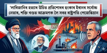 লাৰিজানিৰ হত্যাৰ উচিত প্ৰতিশোধৰ হুংকাৰ ইৰানৰ সৰ্বোচ্চ নেতাৰ, শক্তি খণ্ডত আক্ৰমণক লৈ সৰৱ ৰাষ্ট্ৰপতি পেজেস্কিয়ান