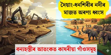 দৈয়াং-ধনশিৰীৰ নদীৰ মাজত অৰণ্য ধ্বংস: বন্যহস্তীৰ আতংকত কাষৰীয়া গাঁওসমূহ