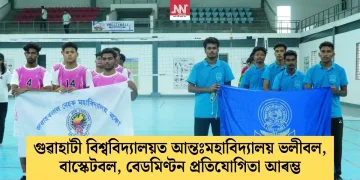 গুৱাহাটী বিশ্ববিদ্যালয়ত আন্তঃমহাবিদ্যালয় ভলীবল, বাস্কেটবল, বেডমিণ্টন প্ৰতিযোগিতা আৰম্ভ