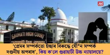 ‘প্ৰেমৰ সম্পৰ্কতো ইচ্ছাৰ বিৰুদ্ধে যৌন সম্পৰ্ক দণ্ডনীয় অপৰাধ’, কিয় ক’লে গুৱাহাটী উচ্চ ন্যায়ালয়ে?