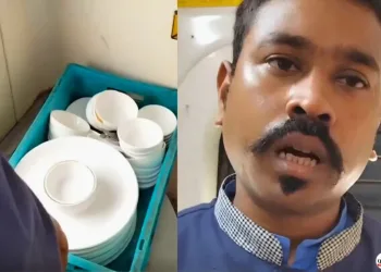 চলন্ত ট্ৰেইনৰ শৌচালয়ত বাচন ধুইছে ৰেলৱে কৰ্মচাৰীয়ে! আইআৰচিটিচিক জাননী জাৰি ভাৰতীয় খাদ্য সুৰক্ষা প্ৰাধিকৰণৰ