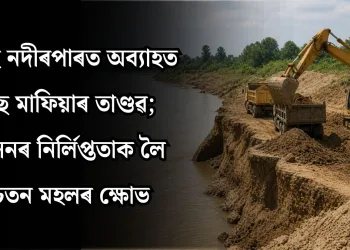 সোনাই নদীৰ পাৰত অব্যাহত আছে মাফিয়াৰ তাণ্ডৱ; প্ৰশাসনৰ নিৰ্লিপ্ততাক লৈ সচেতন মহলৰ ক্ষোভ
