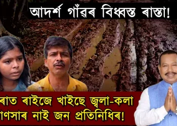 বিধায়ক আৰু পঞ্চায়তৰ প্ৰতিশ্ৰুতি সাৰ, নাফুক আদৰ্শ গাঁৱৰ বিধ্বস্ত পথে কন্দুৱাইছে ৰাইজক