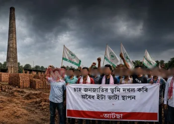 চাহ জনজাতিৰ ভূমি দখল কৰি অবৈধ ইটা ভাটা স্থাপনৰ অভিযোগ! লিডু মাউলাঙত তীব্ৰ প্ৰতিবাদ আটছাৰ