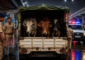 গৰচুক ফ্লাইঅভাৰৰ সমীপত আৰক্ষীৰ জালত গো-সৰবৰাহকাৰী! তালাচীত বাহনৰ পৰা উদ্ধাৰ তিনিটাকৈ গৰু