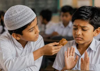 বিদ্যালয়ত গৰুৰ মাংস! হিন্দু বন্ধুক জোৰকৈ খুওৱাৰ চেষ্টা মুছলমান ছাত্ৰৰ, তাৰ পিছত…