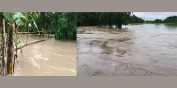 লখিমপুৰত শিঙৰা নদীৰ বাঢ়নি পানীয়ে মথাউৰি ভাঙি বুৰাই পেলালে কেইবাখনো গাঁও