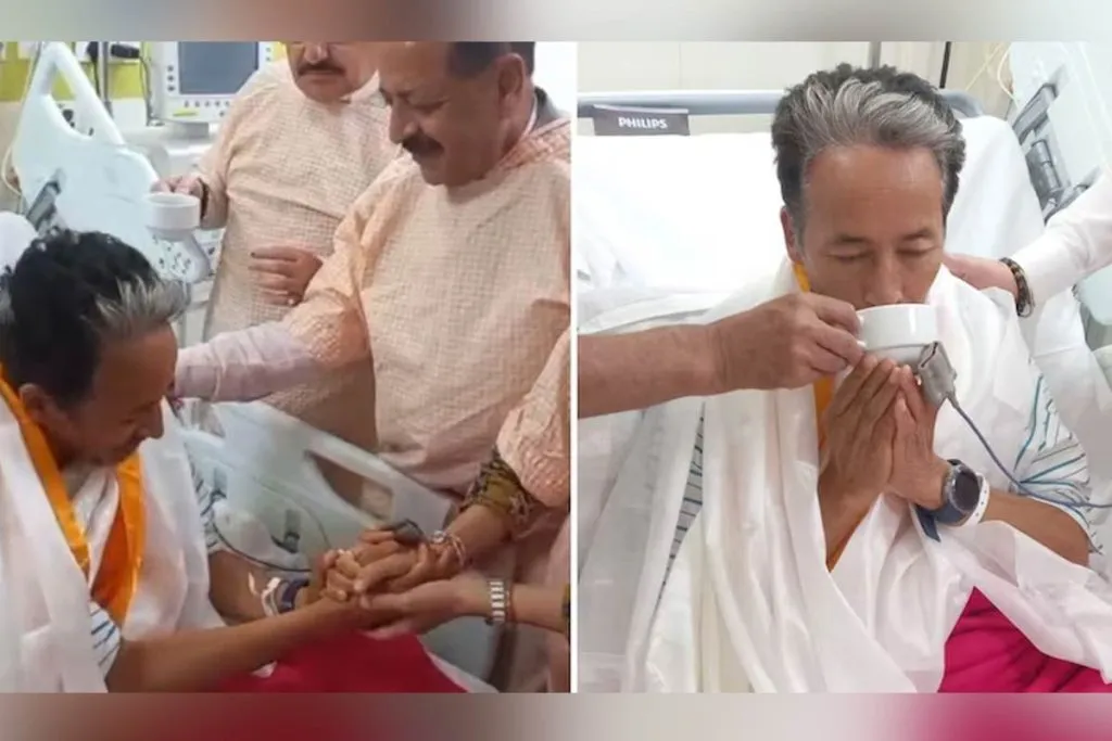 ২৬ দিন পাছত অনশন ভাঙিলে সোনম ৱাংচুকে, চিকিৎসালয়ত উপস্থিত হৈ কেন্দ্ৰীয় মন্ত্ৰীয়ে খুৱালে খাদ্য
